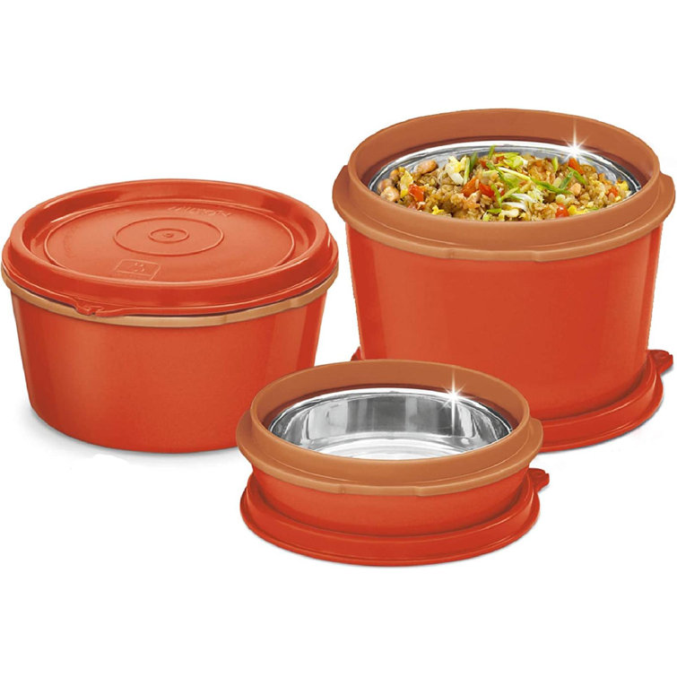 Prep & Savour Bento Lunch Box Set 3 MICROWAVEABLE Stainless Steel